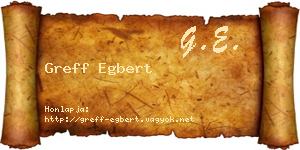 Greff Egbert névjegykártya